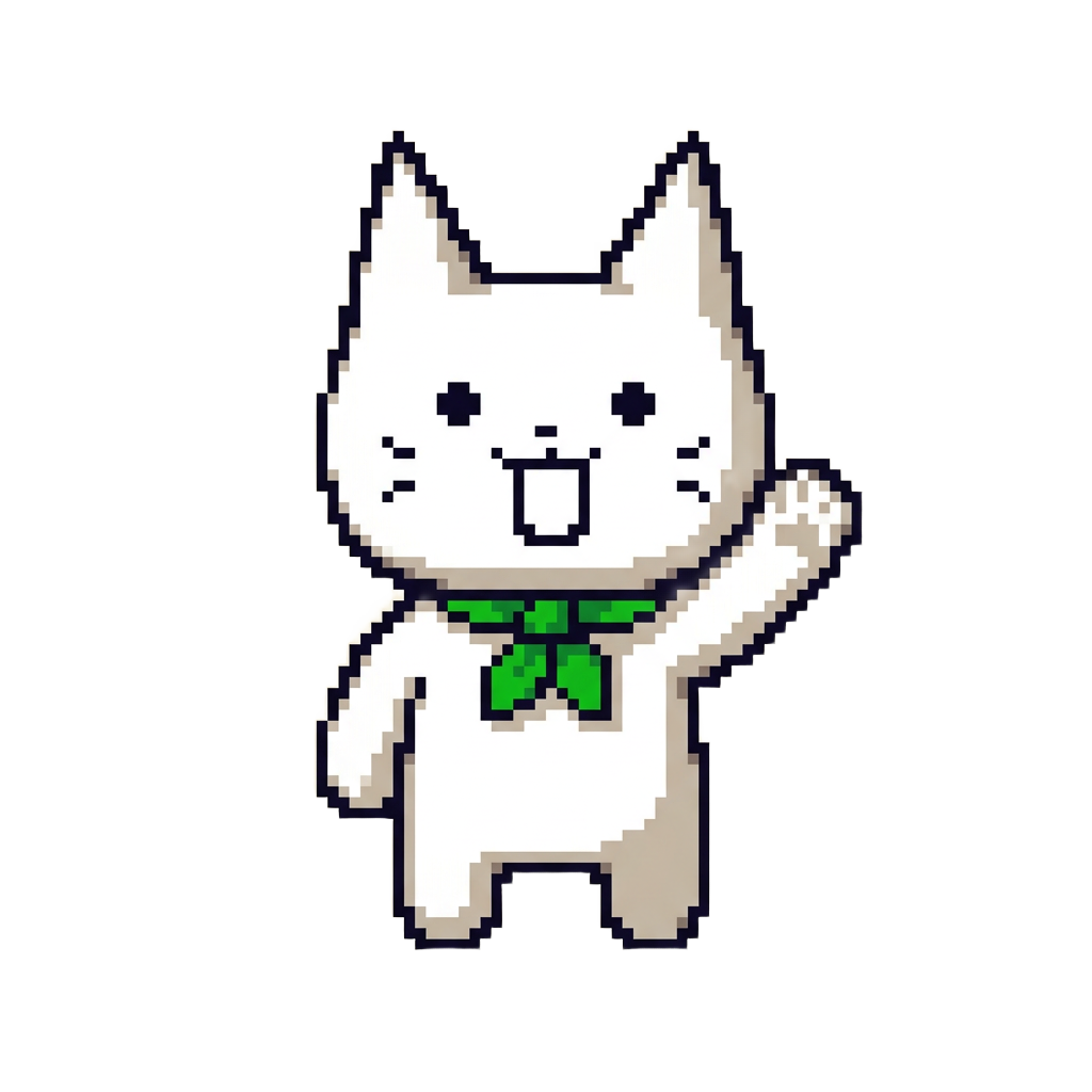 Giko, the first internet cat, waving